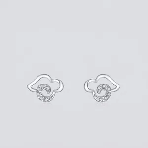 S925 Sterling Silver Lucky Cloud Stud Earrings For Women Korean Style Micro Inlaid Zirconia Small Fresh Jewelry Sweet Earrings