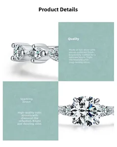Detail of 925 sterling silver ring with cubic zirconia stones and mirror polished finish