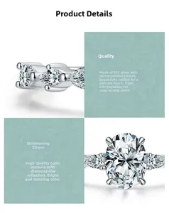 Detail of S925 sterling silver ring with cubic zirconia and mirror polished finish