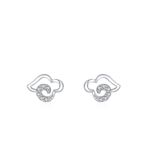 S925 sterling silver cloud stud earrings featuring sparkling cubic zirconia stones