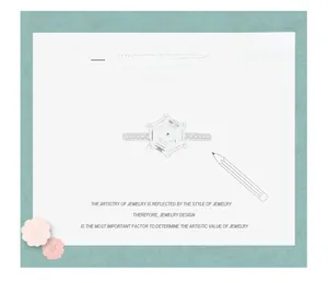 Schizzo del design di un anello di fidanzamento esagonale in argento 925 e moissanite
