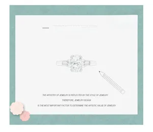 Three-stone jewelry design sketch featuring an oval cut center diamond and baguette side stones
