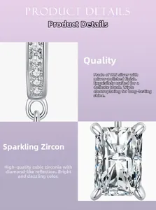 Macro detail of S925 sterling silver earrings with rectangular cubic zirconia inlay
