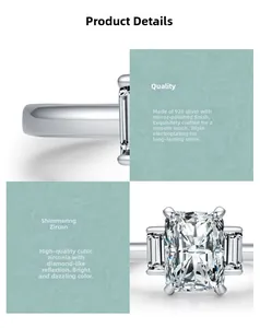 Detailed view of s925 silver ring with cubic zirconia stones and mirror polishing