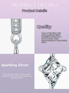 Macro detail showing polished S925 sterling silver plating and cubic zirconia inlay