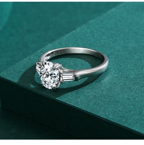 Macro view of S925 sterling silver ring with oval cut stone and S925 engraving