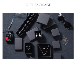 Premium Schwarzes Mattes Schmuck-Geschenkbox-Set mit Schaumstoffeinlage für Schmuck