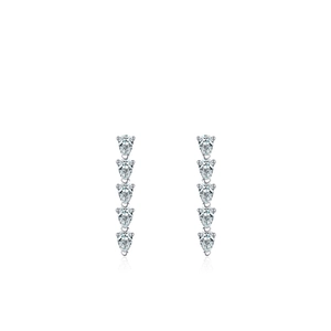 Élégantes boucles d'oreilles goutte en argent S925 avec cinq zircons dégradés
