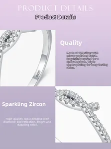 Detailed macro view of S925 sterling silver ring band with sparkling micro-inlaid zirconia
