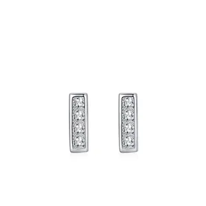 925 Sterlingsilber Geometrische Quadratische Strass Ohrstecker Für Damen Koreanischen Stil Minimalistische Polierte Schmuck Geschenk