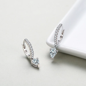 Elegant S925 sterling silver teardrop earrings with pear-cut zirconia stones