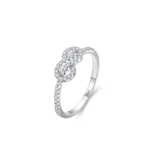 S925 Sterling Silver Infinity Ring For Women Micro Pave Zirconia Geometric Finger Ring Luxurious Elegant Hand Jewelry Gift