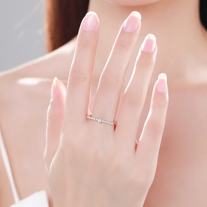 Eleganter 925 Sterlingsilber Ring U-Form Zirkonia Eingelegt Hochzeit Fingerring Romantisch Luxus Minimalistisch Feiner Schmuck Für Damen Geschenk