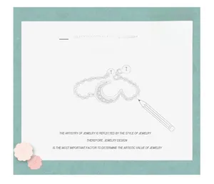 Detailed design sketch of a sterling silver crescent moon ring with micro-pave diamonds