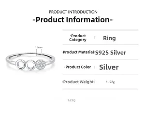 Detail view of S925 sterling silver ring showing 1.22g weight and 1.5mm thickness