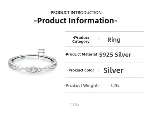 Close-up of S925 sterling silver ring with triple micro-pave zircons and wavy texture