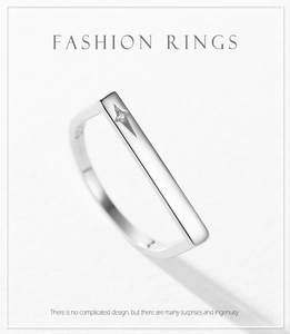Macro view of S925 sterling silver ring featuring star-set zircon and polished flat rectangle