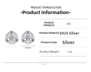 Specifiche dettagliate delle dimensioni degli orecchini a fiore in argento S925 e zirconi