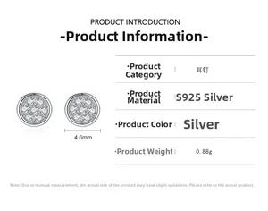 Technische Daten der runden S925 Sterlingsilber Mikropave-Ohrstecker für Damen