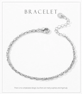 Detailed view of S925 sterling silver double-layer chain bracelet with lobster clasp