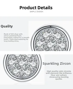 Makroaufnahme von 925er Sterlingsilber Steckern mit Zirkonia und Spiegelpolitur