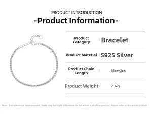 Detail view of S925 sterling silver wheat chain bracelet with 15+3cm length specs