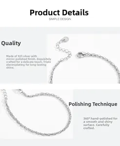 Macro view of S925 sterling silver double chain with lobster clasp and mirror polishing
