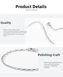 Macro detail of 925 sterling silver chain with mirror-polished and electroplated finish