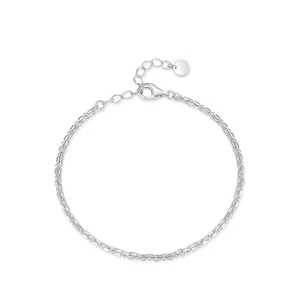 925 Sterling Silver Double Layer Chain Bracelet Minimalist Shimmering Bracelet Fine Jewelry For Women Daily Accessorie