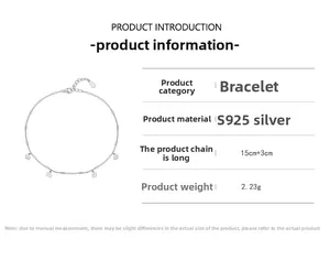 Detailed specs of S925 sterling silver lip-style bracelet with hollow heart charms