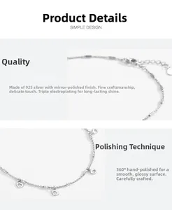 Detail of 925 sterling silver chain bracelet with hollow heart charms and mirror finish