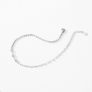 Elegant S925 sterling silver bracelet with sparkling pavé zircons and lobster clasp