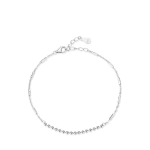 925 Sterling Silver Bracelet For Women Minimalist Geometric Ball Chain Fashion Jewelry Adjustable Wrist Link Bracelet Gift