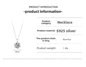 Detail specifications of S925 silver necklace with 6mm cubic zirconia pendant