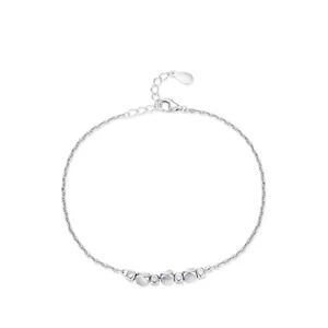 925 Sterling Silver Geometric Design Bracelet For Women Minimalist Adjustable Chain Elegant Fashion Chic Jewelry Gift