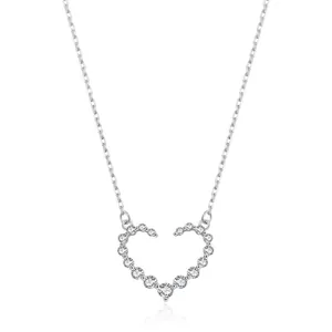 Collier Coeur en Argent Sterling S925 pour Femmes Pendentif Coeur en Zirconia Luxe Léger Minimaliste Élégant Bijoux Cadeau