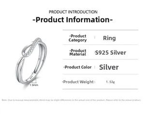 Macro detail of S925 sterling silver ring showing 1.9mm width and 1.53g weight specs