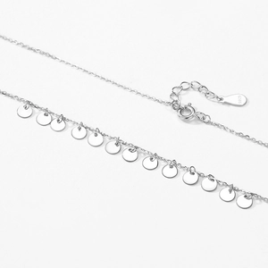 Collier minimaliste en argent sterling S925 avec plusieurs pendentifs disques ronds