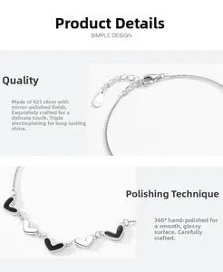 Vue détaillée du pendentif cœur en argent sterling S925 avec finition polie miroir