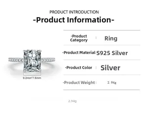 Makro-Detail des S925 Sterlingsilberrings mit rechteckig geschliffenem Edelstein