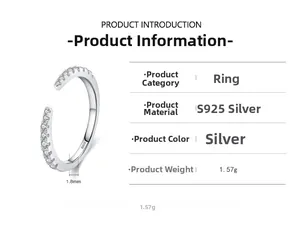 Detail view of 925 sterling silver ring showing 1.8mm band width and zircon setting