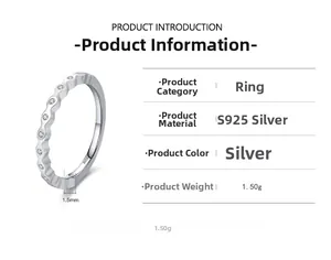 Detail showing 1.5mm width and S925 sterling silver stamp on wave-shaped thin ring