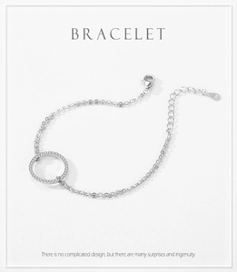 Detailed view of S925 sterling silver bracelet with micro-pave round pendant and clasp