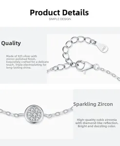 Macro shot of S925 sterling silver bracelet showing mirror polish and zirconia details