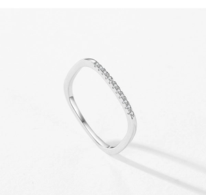 Macro detail of square S925 silver ring with micro-pave cubic zirconia stones