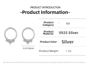Detailed specifications of S925 sterling silver hoop earrings with cubic zirconia
