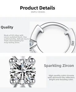 Macro detail of S925 sterling silver infinity earring with sparkling cubic zirconia stones