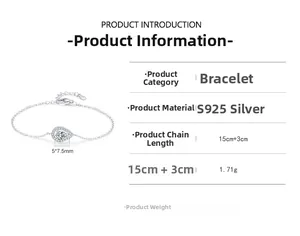 Detail specifications of S925 silver pear-shaped cubic zirconia water drop bracelet