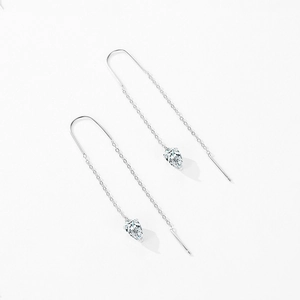 Boucles d'oreilles pendantes en argent 925 avec zircons cubiques en forme de goutte