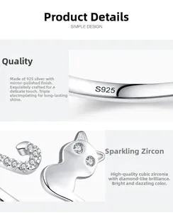 Nahaufnahme des Katzenrings aus S925 Silber mit Zirkonia und Spiegelglanz-Details
